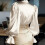 Women's Satin Collared Button Front Puff Sleeve-apricot L 4