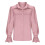 Women's Satin Collared Button Front Puff Sleeve-apricot L 7