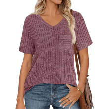 Women Tops Spring Vacation Summer Sweaters Short-Rouge color M