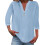 Women's cotton and linen shirt, solid color,-light blue S 1