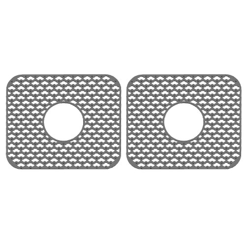 Silicone Kitchen Sink Mat Grey34.5x29.5cm2-Pack