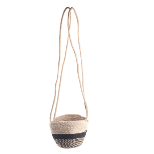 Panier suspendu en coton et lin 71 cm