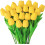 Lalele artificiale roz, 34 cm, pachet de 10 1