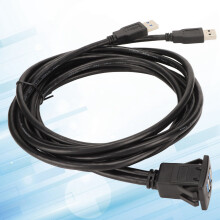 6,6 Fuß 2 USB 3.0-Anschlüsse Flush-Mount-Kabel Schwarz 5 Gbit/s