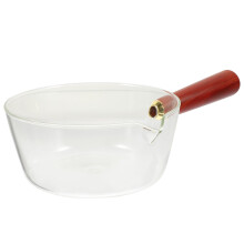 Borosilicate Glass Saucepan with Wooden Handle
