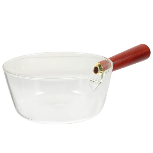 Borosilicate Glass Saucepan with Wooden Handle