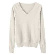 Langærmet strikket cardigan med V-hals til damer, S–2XL