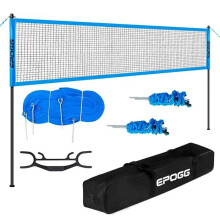 Volleybalset strand - SOFTEE - Softee - Net 9,5x1 m - Verstelbare telescopische stalen palen - Transporttas