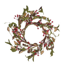 Christmas Berry Wreath25x25cm Artificial Red Berries
