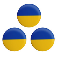 Pin de solapa con la bandera de Ucrania, insignia metálica de 44 mm, paquete de 3