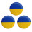 Ukrainas flagga, metallmärke, 44 mm, 3-pack 1