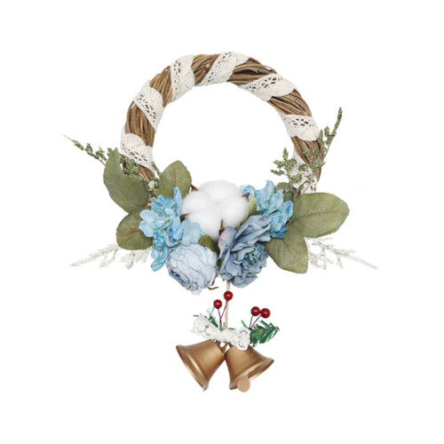 Artificial Rose Wreath Welcome Sign20cm Silk & Rattan