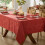 Newbridge Sienna Red Fall Leaves Damask Tablecloth 60 x 144 1