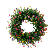 Plastic Flower Wreath35cm or45cm Multicolour