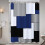 Linen Shower Curtain with Hooks – Navy Blue, Waterproof, 1