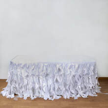 Taffeta Table Skirt 17 ft x 29 in White