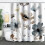 Floral Shower Curtain with 12 Hooks, Polyester, 150x180cm 1