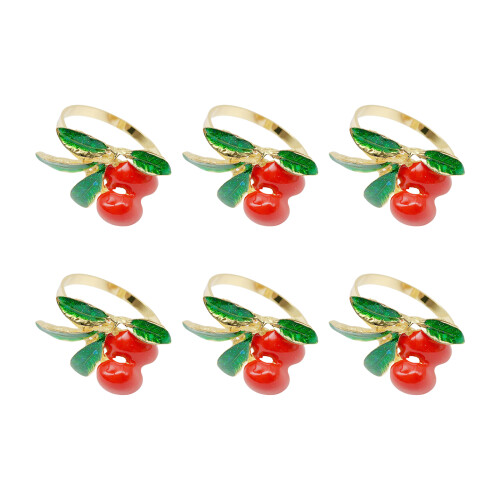 Servietringe i frugtlegering 4,3 cm, 6 stk.