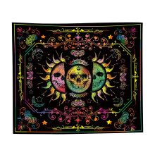 UV Reactive Polyester Tapestry with Mushroom & Stars Design
