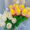 10 tulipani artificiali in seta con luci LED, 28 cm 2
