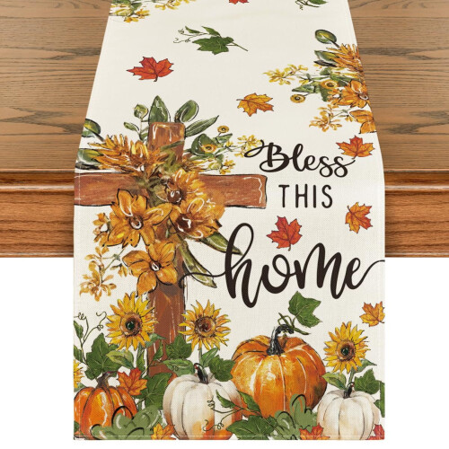 Cotton Linen Fall Table Runner 13 x 72 in