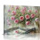 Pink Rose and Peony Canvas Wall Art – Rustic Floral Decor 1