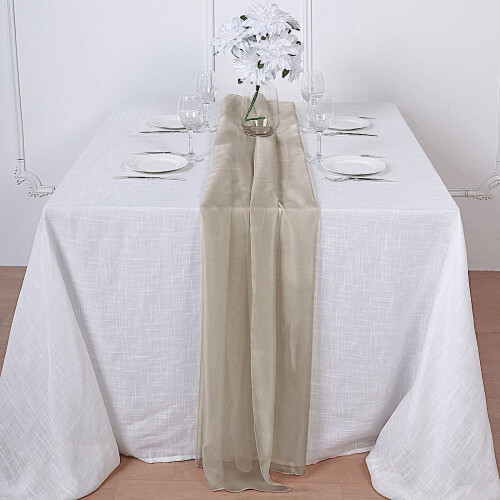 Chiffon Table Runner 72 x 21.6 in Natural