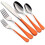 20-Piece Orange-Handle Flatware Set, 18/0 Stainless Steel 1