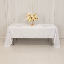 White Lamour Satin Rectangular Tablecloth 60 x 126 in