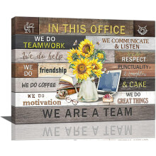 Sunflower Teamwork Canvas Wall Art 16 x 12 in