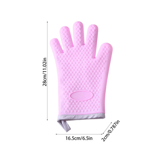 Silicone Baking Glove Heat Resistant 1 Pc Green Pink 2