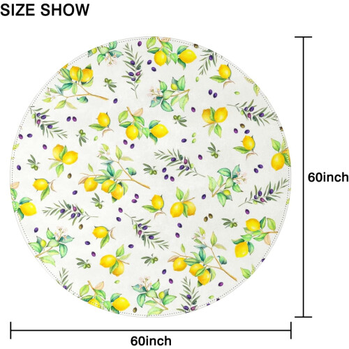 Lemon Print Polyester Tablecloth 152 cm Round 1