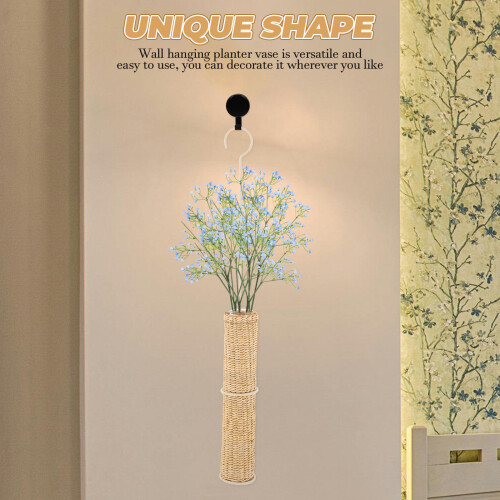 Wall Mounted Flower Vase Beige Bamboo Style 38cm 1