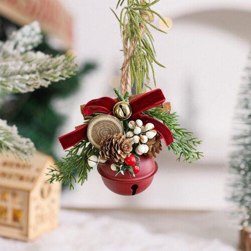 Metal Christmas Bells for Tree Decoration, Red, 14 cm 1