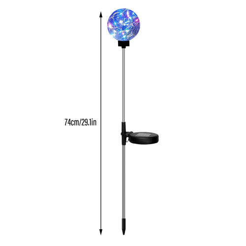 Solar Garden Lights – Multi-Colour LED Glass Spheres, 1 2
