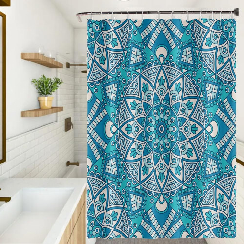 Boho Mandala Shower Curtain 72x72 in Polyester 2