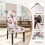 Tulpanmönster stretchöverdrag till Parsons Chairs, 4-pack 3