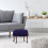 Rectangular Stretch Footstool Cover in Dark Blue 3