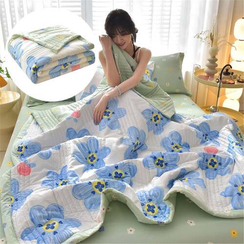Cotton quilted plaid throw blanket lightweight flannel 1