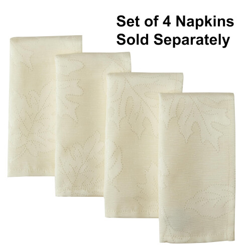Newbridge Ivory Fall Leaves Damask Tablecloth 60 x 84 in 2