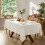 Newbridge Ivory Fall Leaves Damask Tablecloth 60 x 84 in 4
