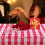 Red & White Heart Pattern Polyester Tablecloth 60 x 120 in 5