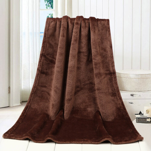 50x70cm Coral Flannel Throw Blanket – Brown 2