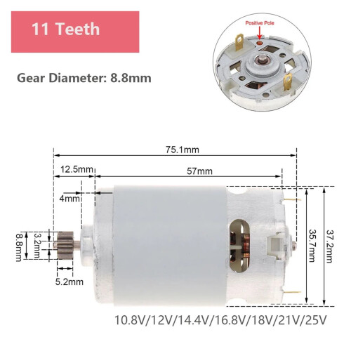 RS550 DC Motor 12–25V High-Torque Micro Motor 2
