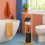Set da bagno in bambù con scopino e supporto per WC 3