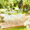 White Metal Bistro Set - Table & 2 Chairs, Leaf Pattern 2
