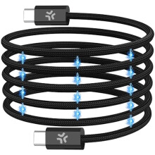 Cable trenzado magnético USB-C, 60 W, 2 m, negro