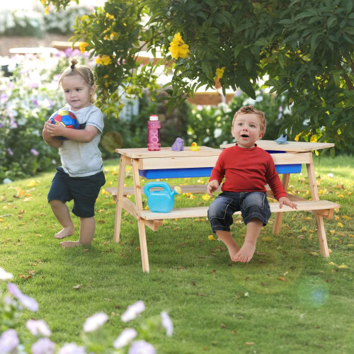 Kids Picnic Bench with Water & Sand Play Table 1