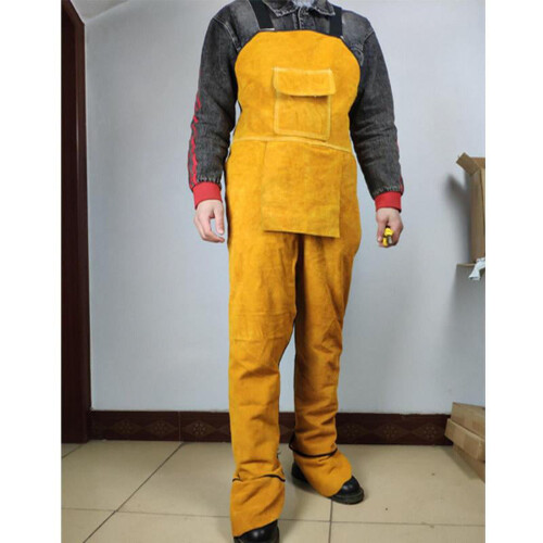 Șorț de sudură din piele, rezistent, galben, pentru bărbați 2
