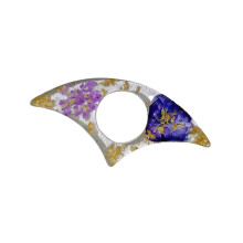 Pressed Flower Resin Thumb Finger Book Page Divider-Purple